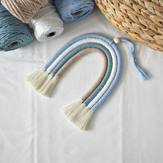 Mini makramé szivárvány – égkék