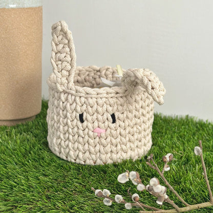 Nyuszis horgolt kosár