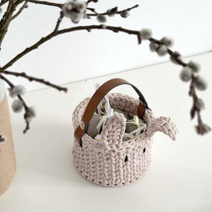 Nyuszis horgolt kosár