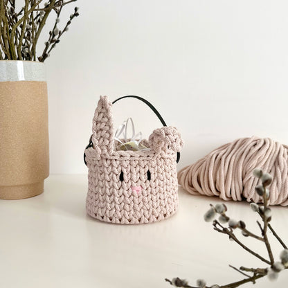 Nyuszis horgolt kosár